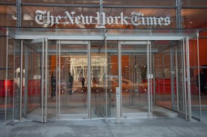 New York Times building, Photo by Scott Beale / Laughing Squid