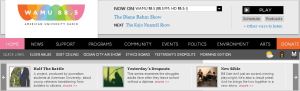 WAMU 88.5 home page on May 8, 2013